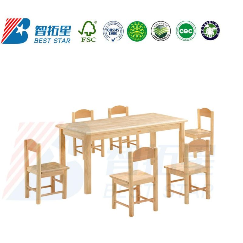 Kindergarten Rectangle Furniture Table, Wood Study Table, Child Table Student Table, Kid Wood Preschool Table, Nursery Square Table