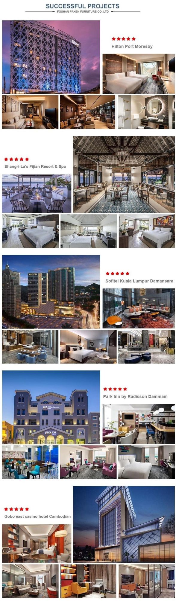 Chinese Manufacturer Five Star Hotel Bedroom Set furniture for Sale