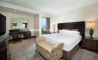 Zhida Modern Design Middle East Style Hotel Living Room Master Bedroom Furniture Set King Size Bed Wooden Furniture with Bed End Stool