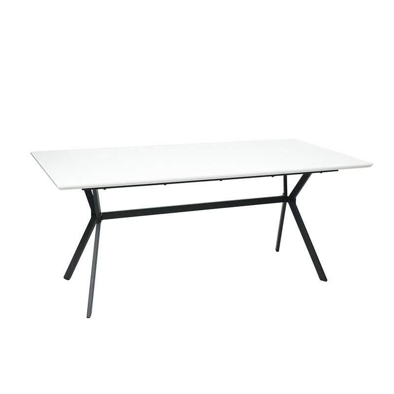 Stable MDF High Gloss Rectangle White Dining Table for Home Furniture