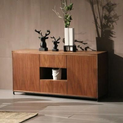 Classic Nordic MDF with Veneer Side Cabinet Walnut Color