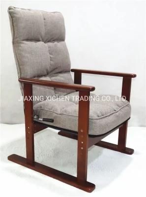 High Backrest Grey Linen Fabric Modern Home Office Furniture Arm Chair
