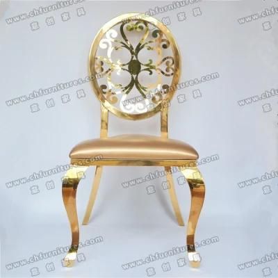 Chair Wedding White Throne Stainless Steel Chair, Golden Banquet Modern Dining Chair Yc-Ss43