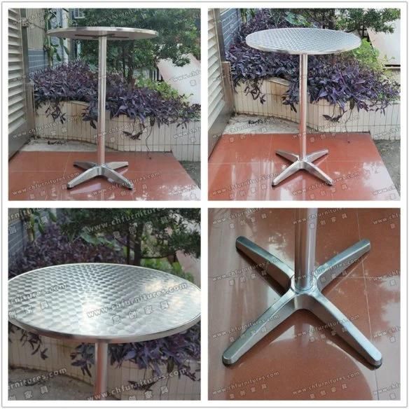 Folding Aluminum Base Round Bar Cocktail High Table for Club and Cafe Furniture Yc-T111