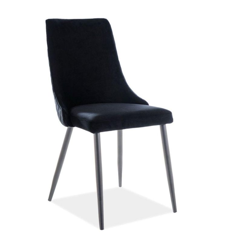 High Quality Luxury Modern Metal Legs Dining Chair White Tufted Velvet Leather Dining Chair Modern