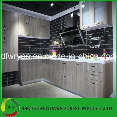 Hot Selling Modern Wood Grain Melamine Faced Kitchen Cabinets