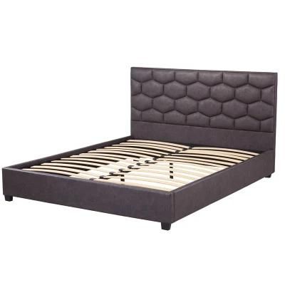 Hot Selling Bedroom Furniture Top Quality Luxurious Modern Design Bedroom Furniture Soft Fabric Wooden Slatted Bed