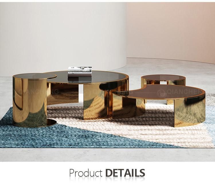 Luxury Coffee Table Set Sofa Side End Tea Table with Sintered Stone Top for Living Room Furniture Modern Coffee Tables