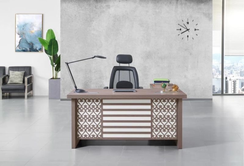New Modern Office Furniture Office Desk New Designs CEO Executive Desk Manager Mobile Pedestal L Shaped MDF Table