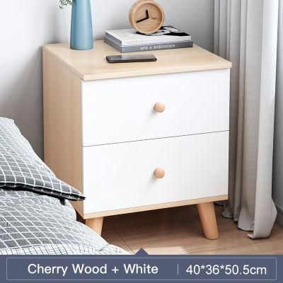 Modern Minimalist Nightstand Storage Cabinet Double Pumping Cabinet for Bedroom