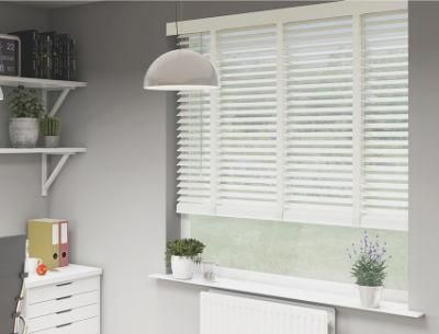 Office Window Curtains Faux Wooden Slats Venetian Wood Blinds