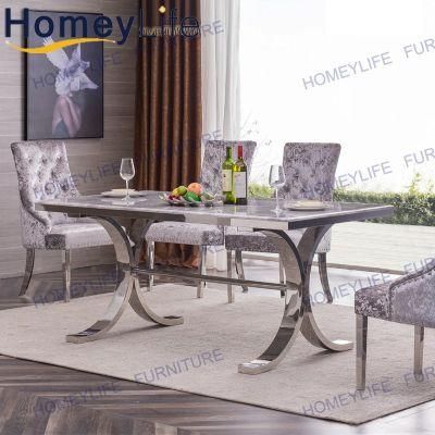 Traditional Style Household Restaurant Furniture Marble Dining Table
