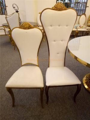 Modern Living Room Chair White Luxury Hotel High Back King Throne Wedding Chair with PU Leather