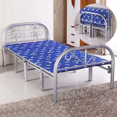 Home Furniture Metal Frame Folding Single Foldable Steel Bed