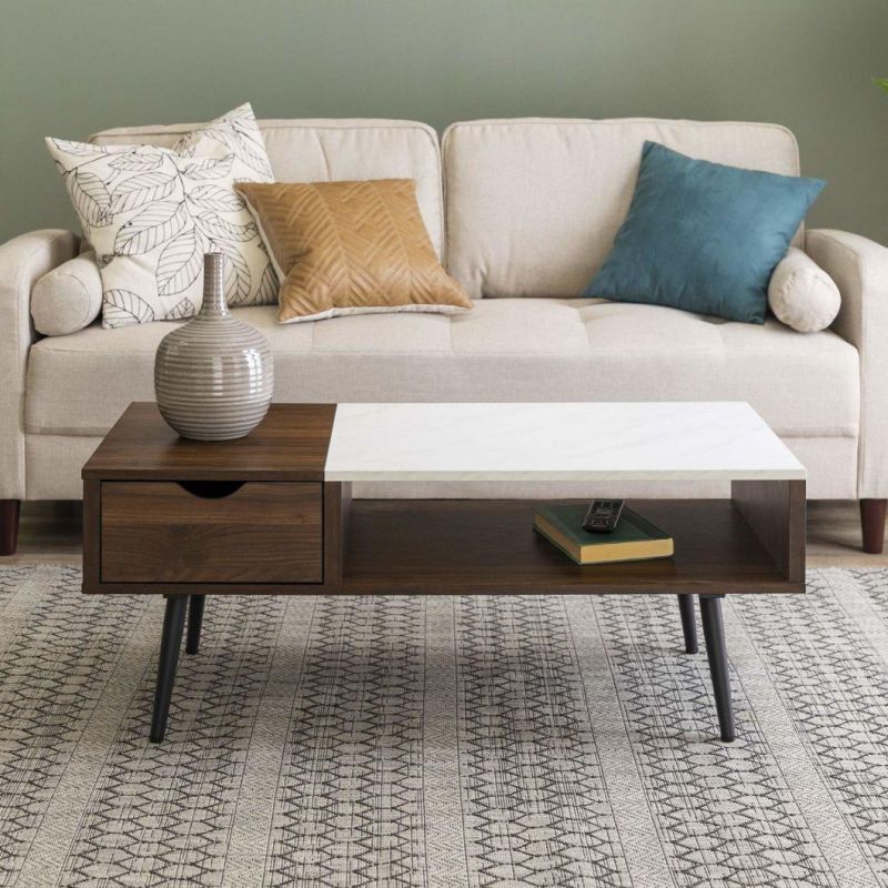 Drawer Coffee Table, Dark Walnut