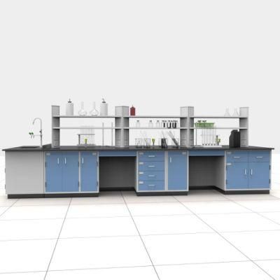 Hospital Wood and Steel Chemical Laboratory Bench, Biological Wood and Steel Lab Wall Furniture/