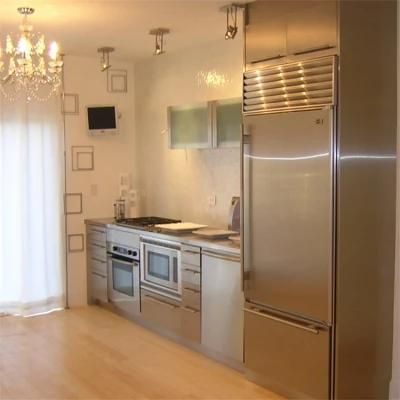 Luxury Gray Glossy Kitchen Cabinet Stainless Steel Kitchen Cabinet
