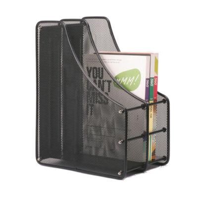 Office Metal Wire Mesh 2 Dividers Paper Magazine File Holder