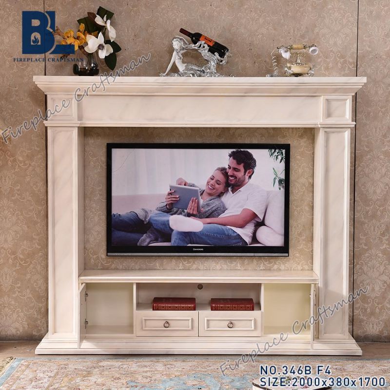 Ce Approved Modern MDF Fireplace TV Stand Hotel Furniture (346B)