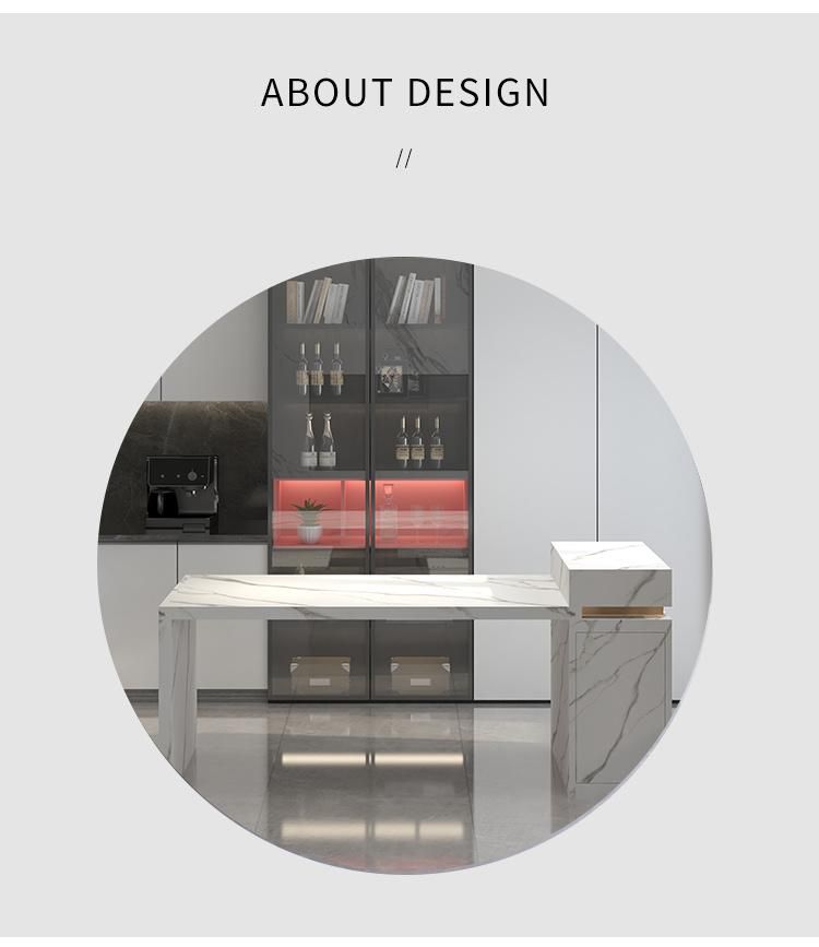 Luxury Modern Furniture White Kitchen Island Dining Table