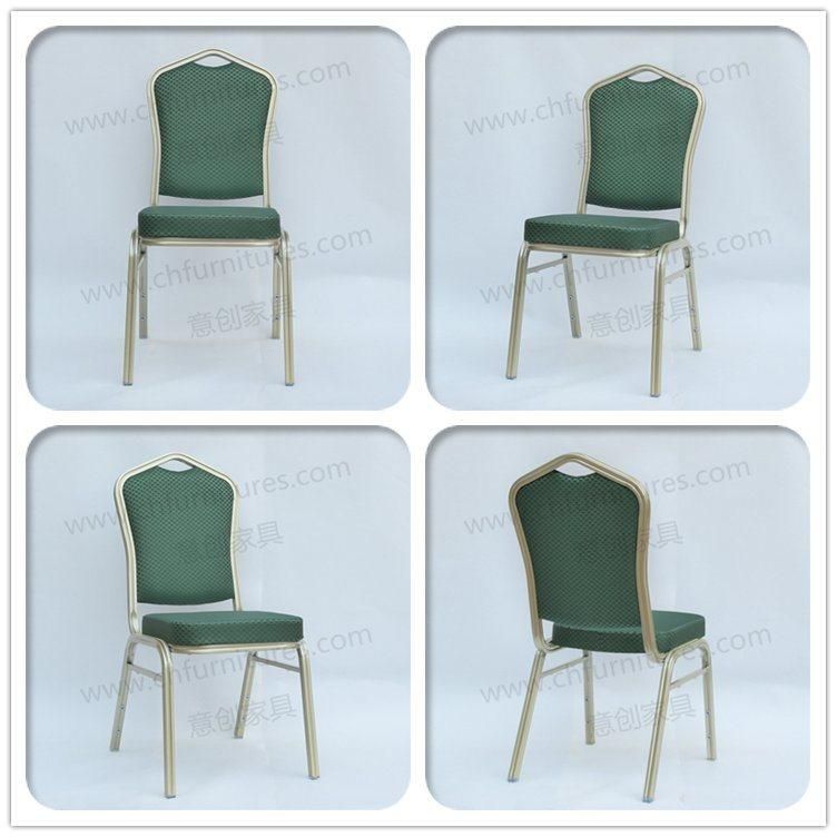 Stainless Steel Stackable Gold Banquet Chairs with White Cushion Yc-Zg86-11