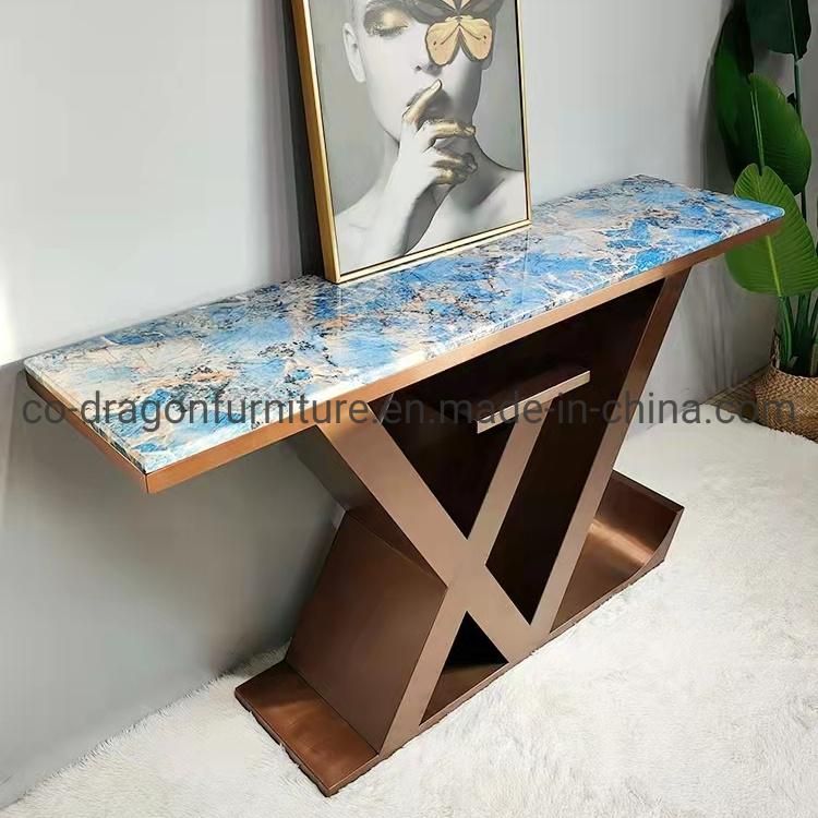 Modern LV Console Table with Marble Top for Home Furniture