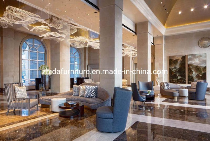 Customized 5 Star Modern Style Wooden Sofa Hotel Lobby Furniture