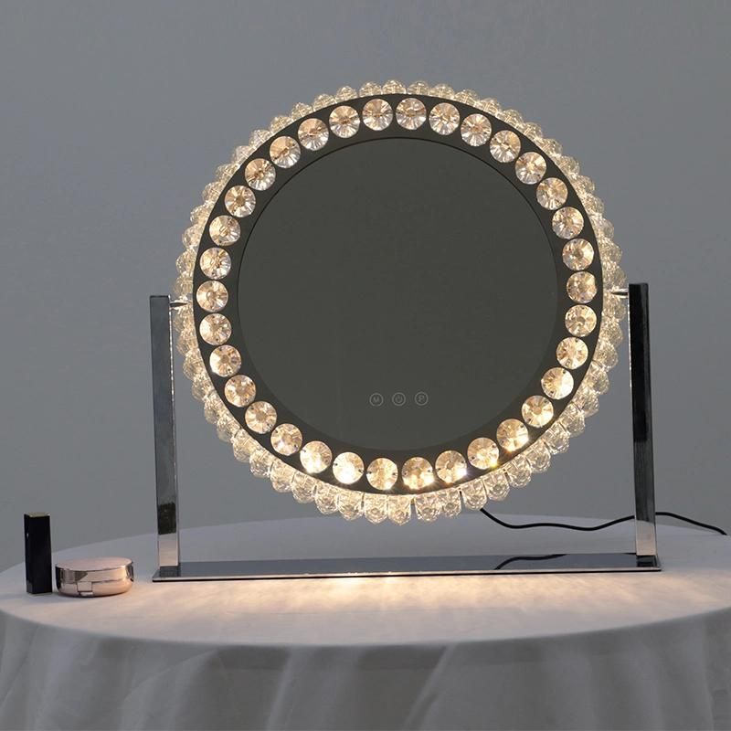 New Elegant Design LED Cosmetic Mirror with Crystal for Makeup