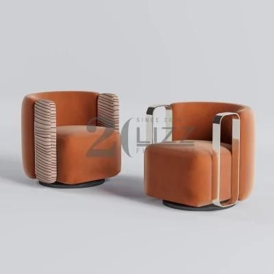 Nordic New Design Home Furniture Set Popular Modern Fabric Velvet Single Chair with Armrest