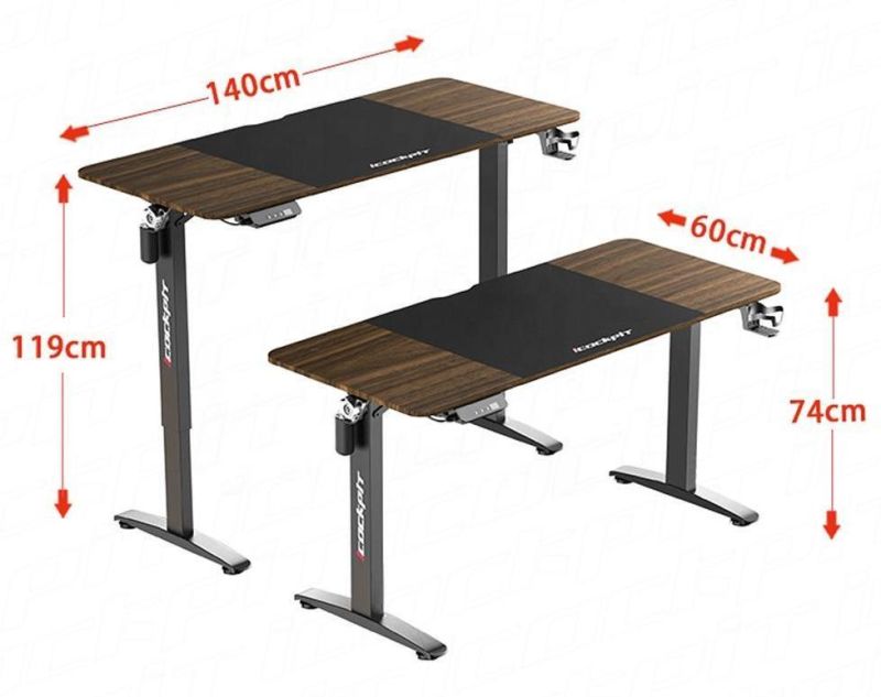 Easy LED Folding Portable Mobile Computer Stand Wooden Laptop Desk