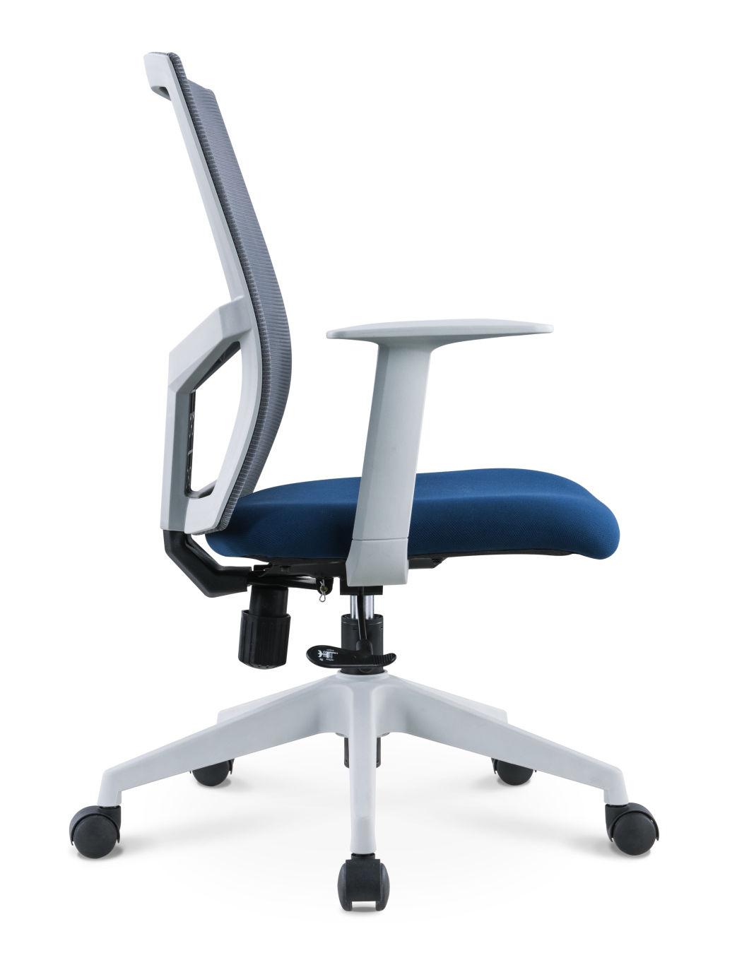High Quality BIFMA En1335 Medium Back PA Base Swivel Staff Boss Executive Modern Fabric Office Chair