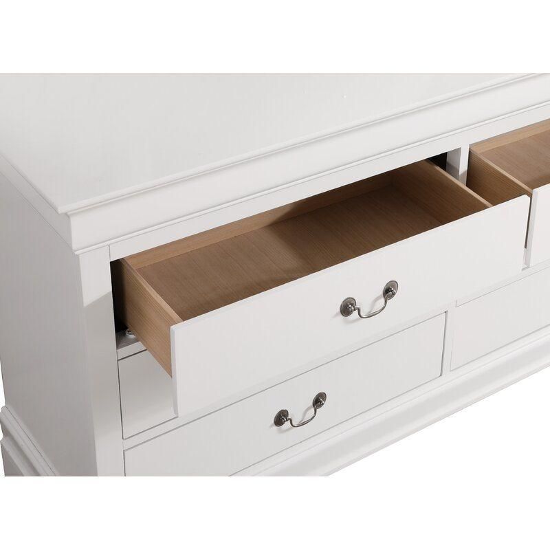 Classic Furniture Coffee Table Wooden Cabinet White Painting Babcock 6 Drawer Double Dresser Sideboard for Bedroom