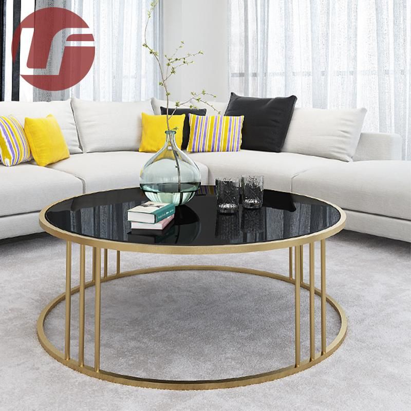 Modern Furniture Round Living Room Tempered Glass/Marble Tea Coffee Table