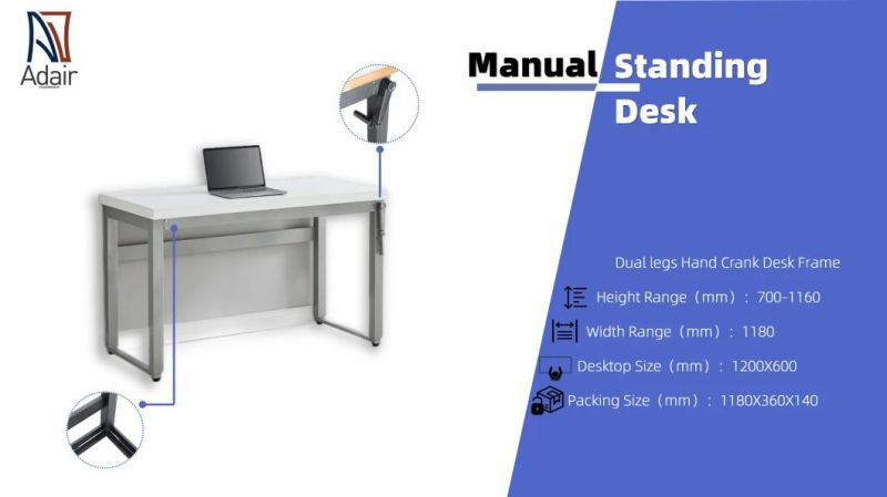 Standing Modern Ergonomic Sit-Stand Smart Office Furniture Desk Manual Adjustable Executive Office Table