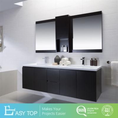 Affordable Sliver Mirror Custom Wood Modern Luxury Hotel Knock Down Bathroom Vanity Cabinet