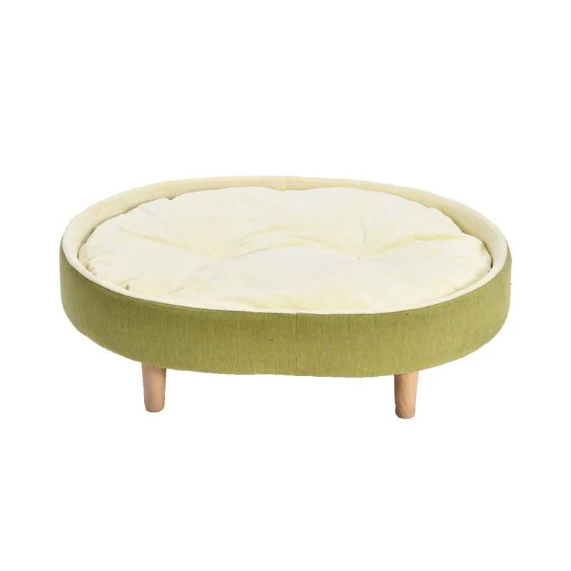 Home Modern Freshness Pet Kitty Sofa Bed Wood Fabric Multifunctional Cat Floor Furniture