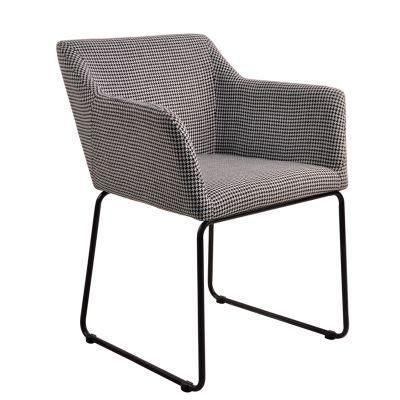 New Design Customization Color Optional Fabric Square Armchair Dining Chair