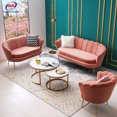 Luxury Furniture Modern Upholstery Corner Tufted Velvet Sectional Sofa in Living Room