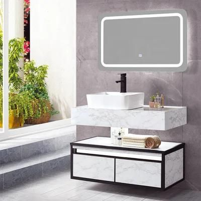 Luxury Bathroom Furniture Cabinet Design LED Light Mirror White Bathroom Vanity