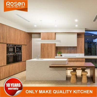 High End Wood Veneer and White Paint Kitchen Cabinets Furniture