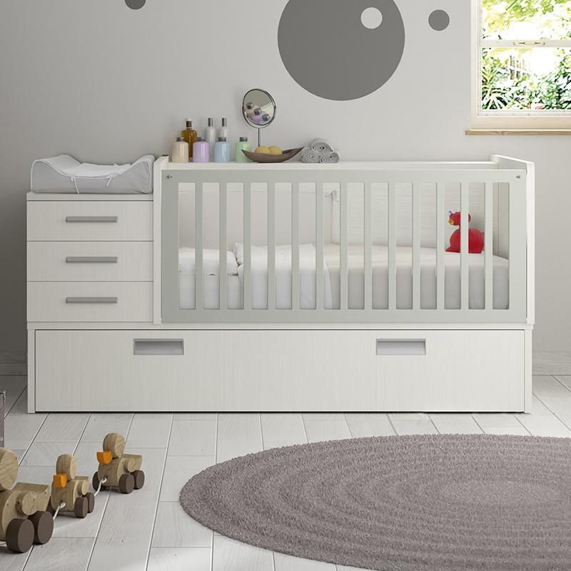 Nova E1 Standard Modern Design Newborn Baby Furniture Solid Wooden Baby Crib