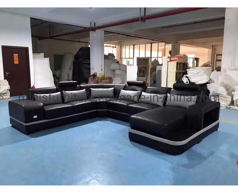 (MN-SF105) Modern Home Furniture Dark Grey Fabric Living Room L-Sahped Sofa