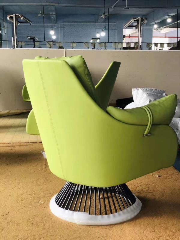 High Quality Hotel Lobby Furniture Leather Lounge Gloss Waiting Chair