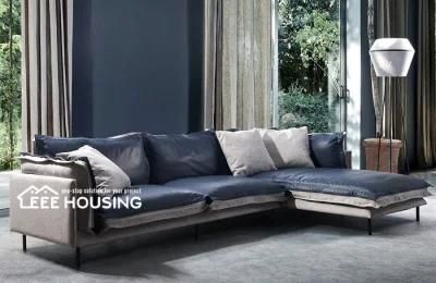 China Factory Supply Modern Royal Designs Furniture Living Room Sectional Fabric Sofa Set L Shape Corner Curved Sofa