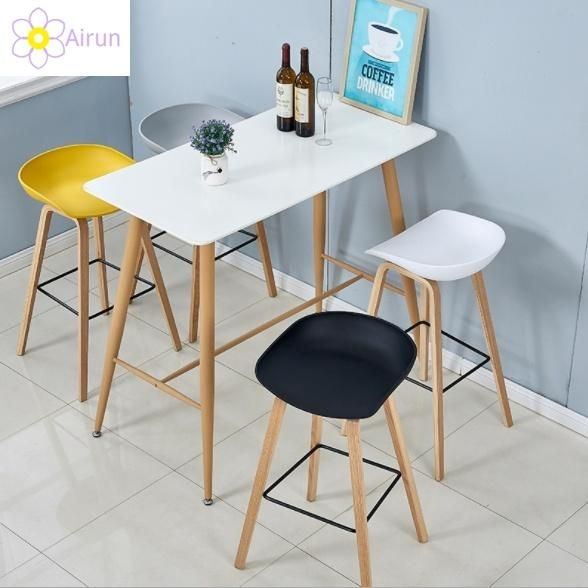 Nordic Modern Minimalist Solid Wood Home Furniture Front Desk Leisure High Bar Stool Chairs