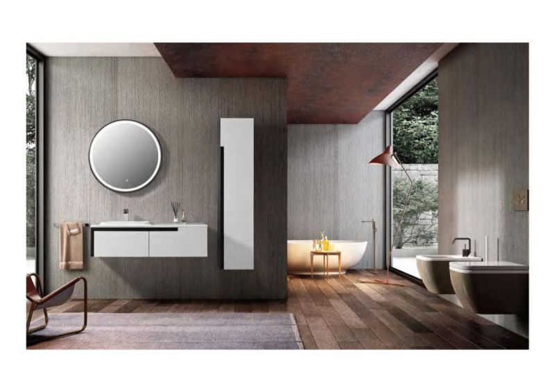 Hotel European Modern Wall-Hung MDF Melamine Bathroom Furniture