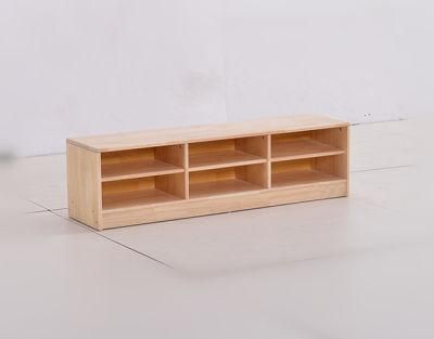 Wooden Shoes Display Stand, Wooden Shoe Cabinet, Classroom Shelf