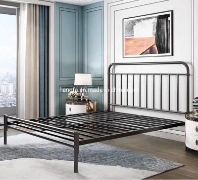 Hotel Furniture Bedroom Metal Homestay Apartment Double Bed