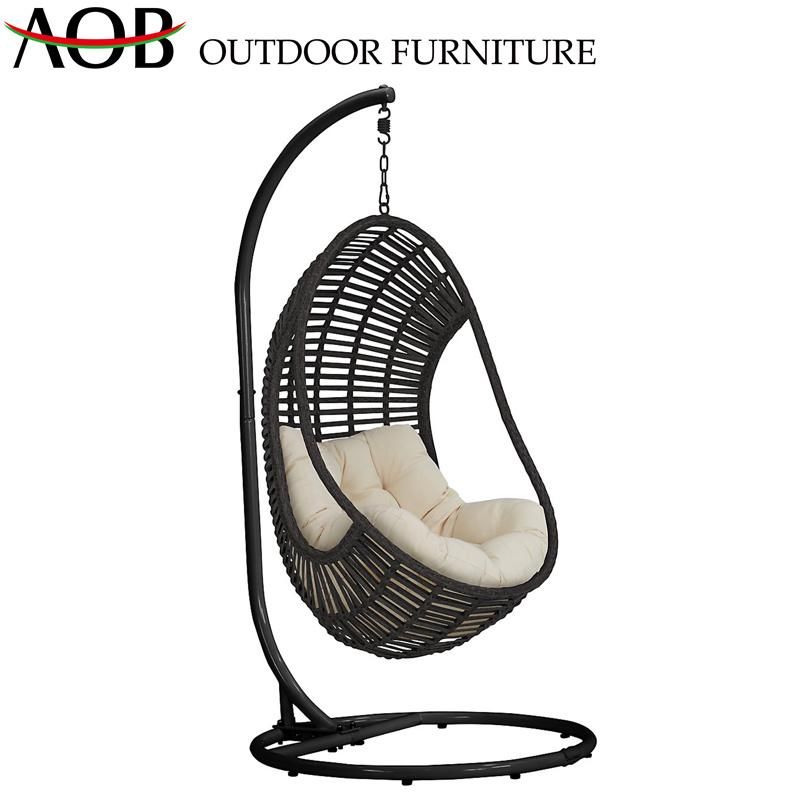 Chinese Modern Outdoor Graden Rattan Wicker Hotel Resort Villa Furniture Home Sets Leisure Hanging Swing Chair