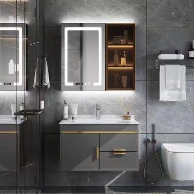 Light Luxury Rock Plate Bathroom Vanity Modern Toilet Wash Wash Face Hand Basin Cabinet Combination Bathroom Intelligent Mirror